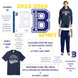 BridgePrep SPIRIT ITEMS NOW FOR PRE-SALE / ARTÍCULOS SPIRIT de BridgePrep AHORA EN PREVENTA